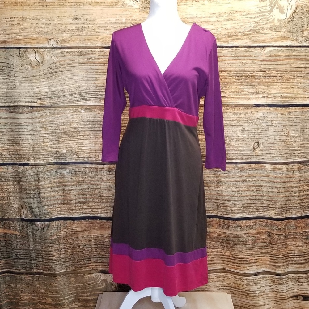 Boden WH 159 Faux Wrap Long Sleeve Dress s…